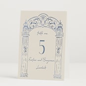 "Pavilion" - Table Numbers in Navy by Petra Kern - Folded