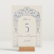 "Pavilion" - Table Numbers in Navy by Petra Kern - Displayed (stand not included)