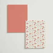 "Roses Crest" - Table Numbers in Pomegranate by Everett Paper Goods - Back of Card Options