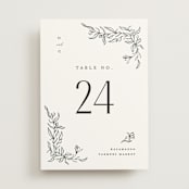 "Floral Cascade" - Table Numbers in Alpine by Pixel and Hank - Front