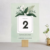 "Botanical Name Plate" - Table Numbers in Sage by Shiny Penny Studio - Front