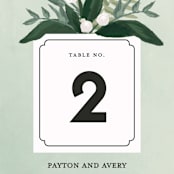 "Botanical Name Plate" - Table Numbers in Sage by Shiny Penny Studio - Detail