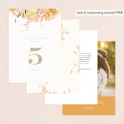 "Garden" - Table Numbers in Peach by Lori Wemple - Back of Card Options