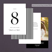 "Classic" - Table Numbers in Tuxedo by Lauren Chism - Back of Card Options