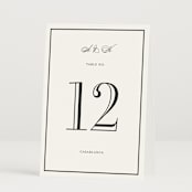 "Hepburn" - Table Numbers in Tuxedo by Megan Davis - Folded