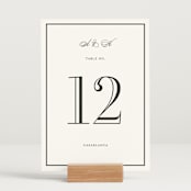 "Hepburn" - Table Numbers in Tuxedo by Megan Davis - Displayed (stand not included)