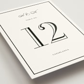 "Hepburn" - Table Numbers in Tuxedo by Megan Davis - Detail