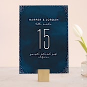 "tiny dots" - Table Numbers in Sapphire by Erin Deegan - Front