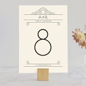 "Deco Nouveau" - Table Numbers in Cream by GeekInk Design - Front