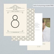 "Deco Nouveau" - Table Numbers in Cream by GeekInk Design - Back of Card Options