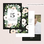 "Blooming Bouquet" - Table Numbers in Charcoal by Alethea and Ruth - Back of Card Options