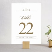 "divine" - Table Numbers in Gilded Gold by Jennifer Postorino - Front