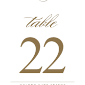 "divine" - Table Numbers in Gilded Gold by Jennifer Postorino - Detail