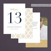 "Sullavan" - Table Numbers in Teal by Carly Reed Walker - Back of Card Options