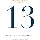 "Sullavan" - Table Numbers in Teal by Carly Reed Walker - Detail