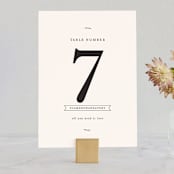 "Astor" - Table Numbers in Blush by Carly Reed Walker - Front