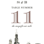 "Windy City" - Table Numbers in Antique by Turner de Feria - Detail
