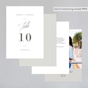 "Stacked date" - Table Numbers in Cotton by Amy Kross - Back of Card Options