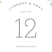 "Leafy ampersand" - Table Numbers in Mint Leaf by Jennifer Wick - Detail