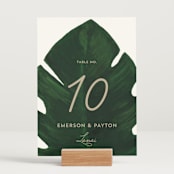 "Palm" - Table Numbers in Classic Palm by Kaydi Bishop - Displayed (stand not included)