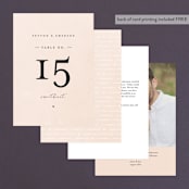 "Simply Perfect" - Table Numbers in Blush by Brianne Larsen - Back of Card Options