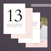 "over and over" - Table Numbers in Soft Peach by Lea Delaveris - Back of Card Options