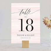 "Effervescent" - Table Numbers in Blush by Kristie Kern - Front