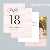 "Effervescent" - Table Numbers in Blush by Kristie Kern - Back of Card Options