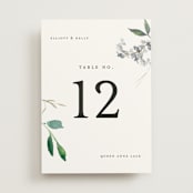 "Spring Wildflowers" - Table Numbers in Pink Floral by Mere Paper - Front