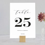 "Simple Elegance" - Table Numbers in Tuxedo by Phrosné Barwood - Front