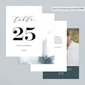 "Simple Elegance" - Table Numbers in Tuxedo by Phrosné Barwood - Back of Card Options
