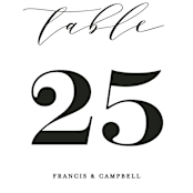 "Simple Elegance" - Table Numbers in Tuxedo by Phrosné Barwood - Detail