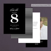 "Downtown" - Table Numbers in Onyx by Lauren Chism - Back of Card Options