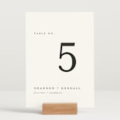 "Sketched Mountains" - Table Numbers in Snow by Mere Paper - Displayed (stand not included)