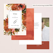 "Eden" - Table Numbers in Poinsettia by Lori Wemple - Back of Card Options