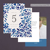 "Wildflower Floral" - Table Numbers in Navy by Katharine Watson - Back of Card Options