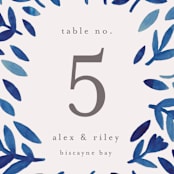 "Wildflower Floral" - Table Numbers in Navy by Katharine Watson - Detail