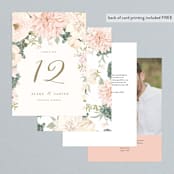 "Garden Wedding" - Table Numbers in Blush by Susan Moyal - Back of Card Options