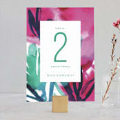 "Airy Blooms" - Table Numbers in Haute Hibiscus by Simona Camp - Front