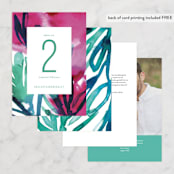 "Airy Blooms" - Table Numbers in Haute Hibiscus by Simona Camp - Back of Card Options