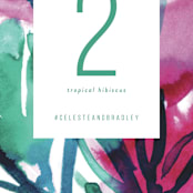 "Airy Blooms" - Table Numbers in Haute Hibiscus by Simona Camp - Detail