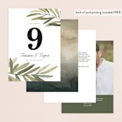 "Olive Branch" - Table Numbers in Olive by Wildfield Paper Co - Back of Card Options