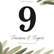 "Olive Branch" - Table Numbers in Olive by Wildfield Paper Co - Detail