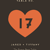 "Until Death" - Table Numbers in Golden by Katie Zimpel - Detail