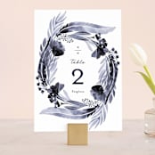 "feathers & florals" - Table Numbers in Dusk by Olivia Raufman - Front
