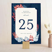 "Deep Blue" - Table Numbers in Deep Blue by Paper Sun Studio - Front
