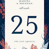 "Deep Blue" - Table Numbers in Deep Blue by Paper Sun Studio - Detail