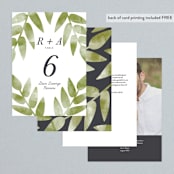"Watercolor Leaf" - Table Numbers in Porcelain by Johanna McShan - Back of Card Options