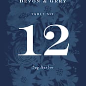 "Floral screenprint" - Table Numbers in Navy by Jennifer Wick - Detail