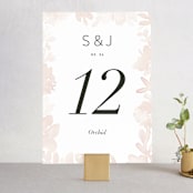 "Ethereal Bouquet" - Table Numbers in Blush by Petra Kern - Front
